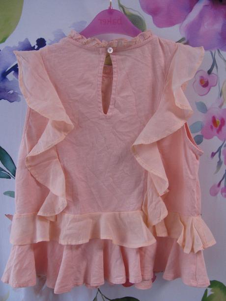 Luxusní halenka lososové barvy s volánky a výšivk., next,140