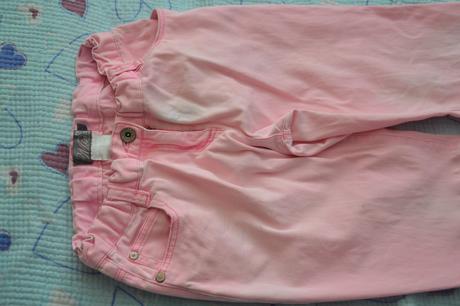 140 růžové džíny letní kalhoty, 140