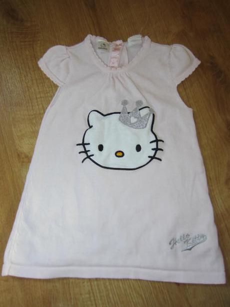 Romantické úpletové šatičky s hello kitty, h&m,68