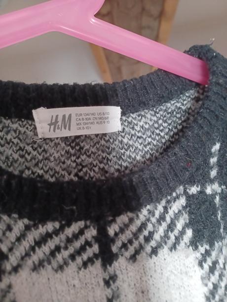 Károvaný svetr h&m 134/140, h&m,140