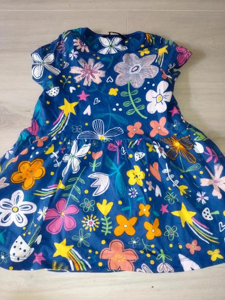 Modré šaty s květy 92 george, george,92