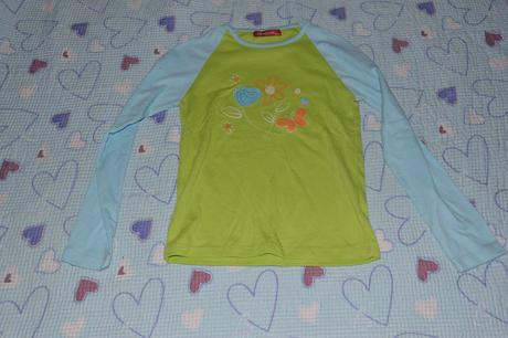 Zelené tričko s obrázkem, dlouhý rukáv, 128