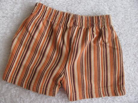Bavlněné pruhované šortky, teplákovina, 62