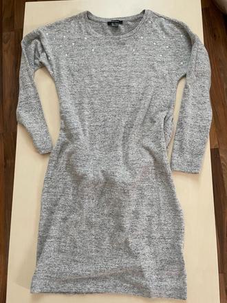 Šedé zateplené úpletové, nové šaty, vel xs/s, esma, esmara,s / xs