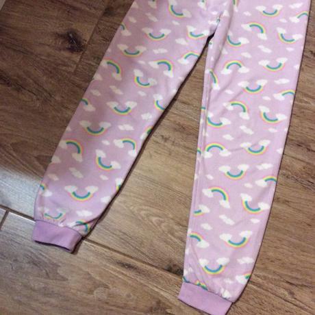 Domácí fleece kalhoty/tepláky s duhou, primark,140