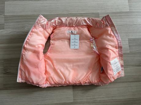 Růžová vatovaná vesta h&m, v. 98/104 nová, h&m,98 / 104