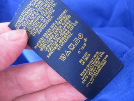 Dětské modré bavlněné tričko, ralph lauren,152