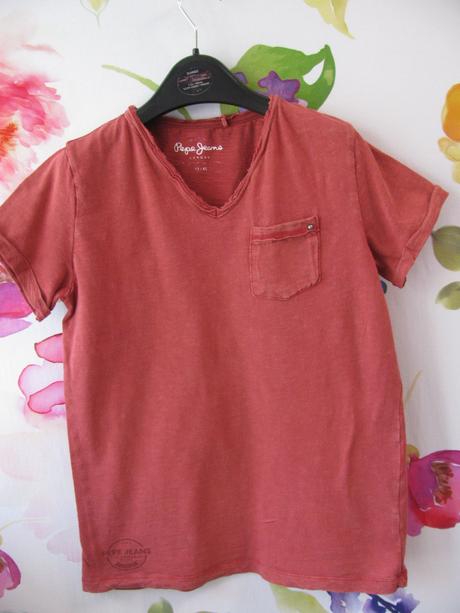 Dětské vínově červené tričko pepe jeans, pepe jeans,152