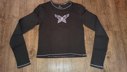 Dětské tričko/ crop top s dlouhým rukávem, h&m,170