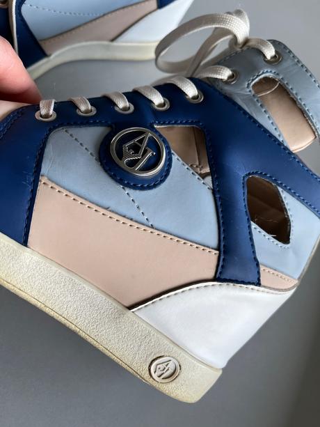 Armani jeans sexy sneakers modrá béžová 37 klínek, armani,37