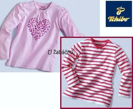 2-pack dívčí trika tchibo růžové + pruhované, tchibo,110 / 116