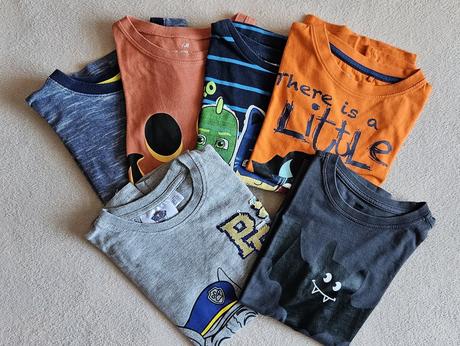 6x tričko - halloween, tlapková patrola, pj masks, 110