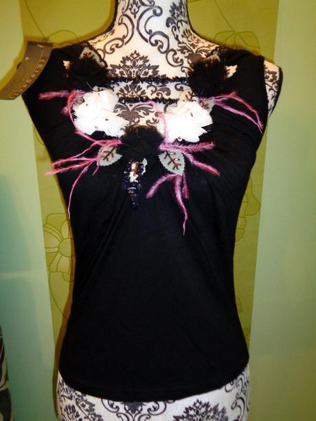 Černý elastický sexy top, 40 / 42 / l