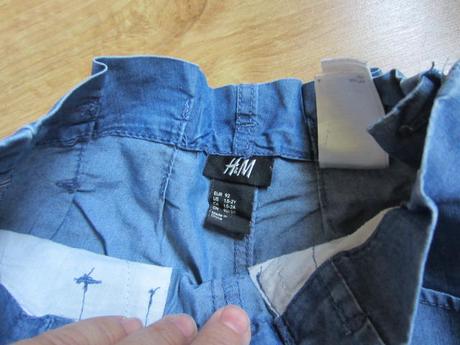 Pohodlné tenčí džínové, riflové šortky, kraťásky, h&m,92