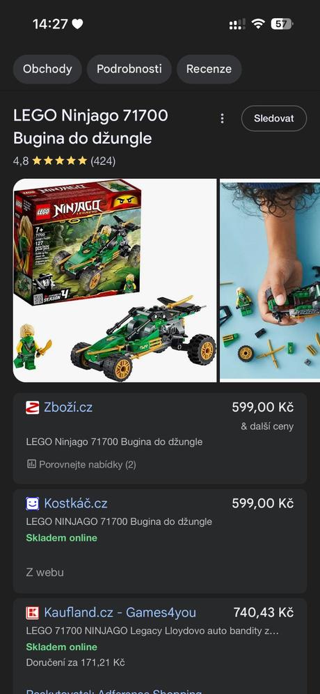 Lego ninjago 71700 bugina do džungle,
