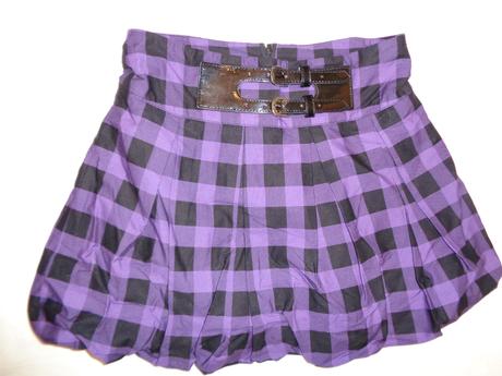 Fialovočerná kostičkovaná balónová sukně, c&a,140