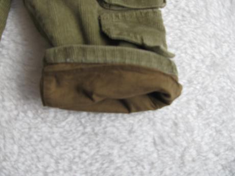 Zateplené nové khaki manšestrové kalhoty tuc tuc, tuc tuc,68