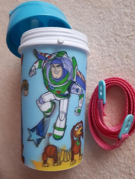 Toy story, příběh hraček - láhev na pití s brčkem,
