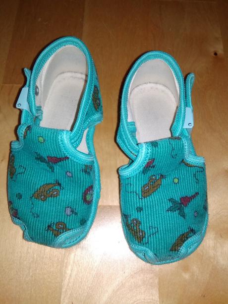 Papučky zelené s myškou cca14 cm, 22