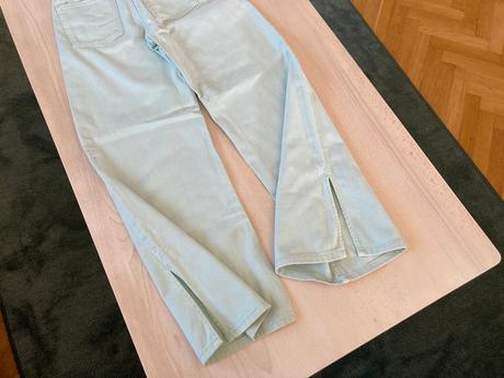 Světlé džíny široké wide high waist 140 9-10 let, h&m,140