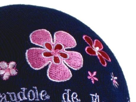 Holčičí zimní čepice kytičkovaná smetanová, 86 / 92 / 98