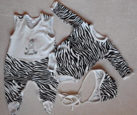 Komplet zebre - body, dupačky + čepička - vel.56/6, new baby,62