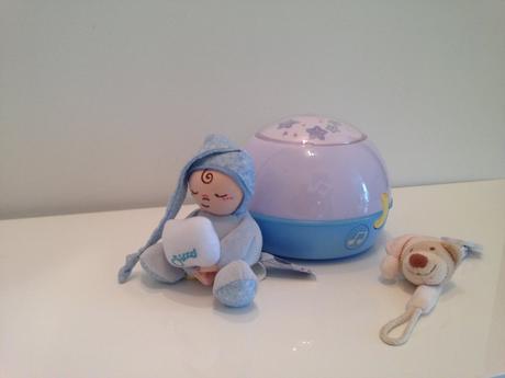 Chicco lampička hrající noční obloha+clip nattou ,