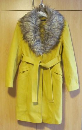 Žlutý zimní kabát, f&f,42