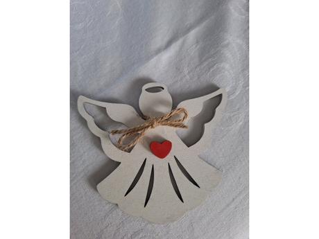 Dřevěná dekorace andílek 10cm, 