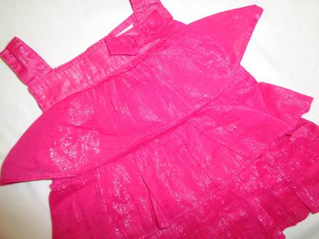 Luxusní růžovo stříbrný volánový top, old navy,92