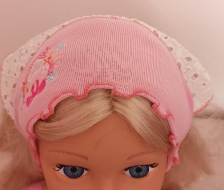 Letní růžovo bílý šátek dívčí, 92