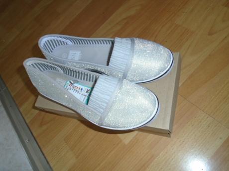 Baleríny třpytivé na klínu vel 37/38 24 cm, 37 / 38