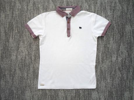 Bílé tričko triko s límečkem polo, 140