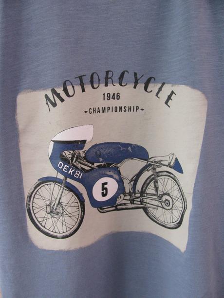 Krásné bavlněné chlapecké tričko, motorcycle, mango,140