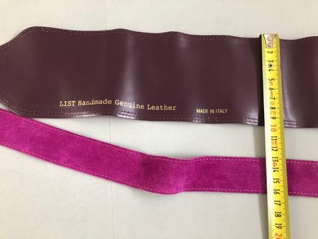 Kůže široký pásek zn.list italy růžová fuchsiová, 