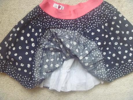 Modrá puntíkovaná sukně zn. lily lola vel. 110/116, 110