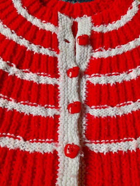 2x červený malý pletený svetr,svetřík, 74