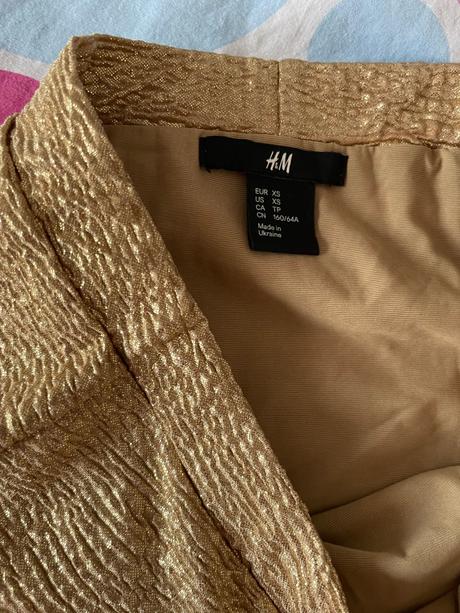 Damska zlata sukne, h&m,s