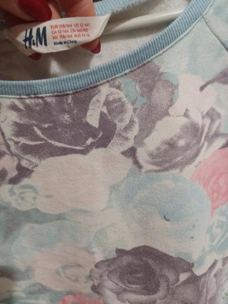 2krát kytičková mikina h&m a takko 158/164 - xs, h&m,164