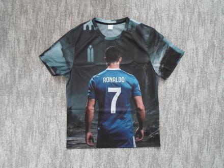 Modré tričko triko krátký rukáv ronaldo, s