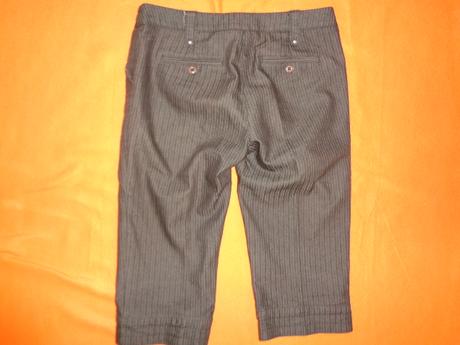 Luxusní hnědé pruhované elegantní 3/4 kalhoty, street one,m