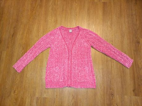 Růžový svetřík bez knoflíků, 128