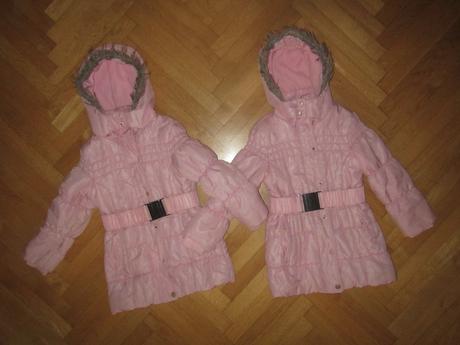 2x zimní bundy kabátky 122, 122