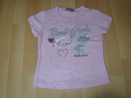 Tričko s kočičkou - růžové, vel. 104, 104