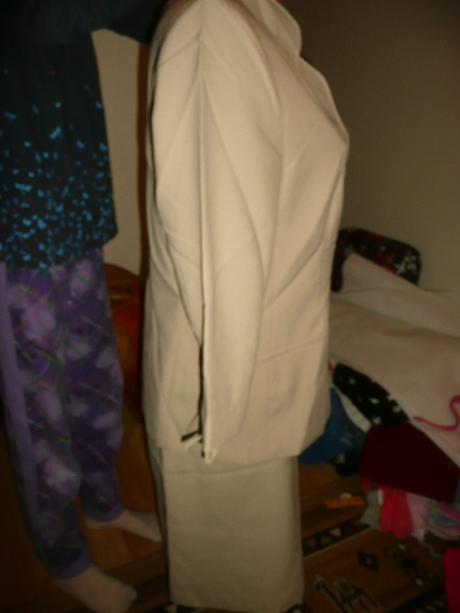 Kostým elegantní béžový sukně sako vel 40, 40