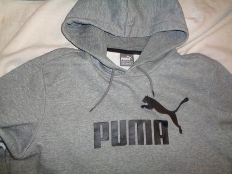 Luxusní šedá bavlněná mikina puma - melír, puma,m