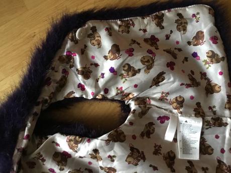 Fialová kožešinová vesticka bolerko, h&m,116