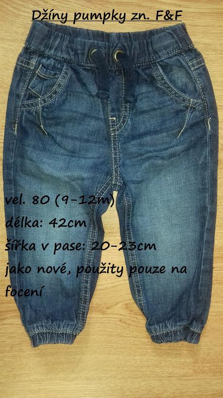 Džíny "pumpky" zn. f&f, f&f,80