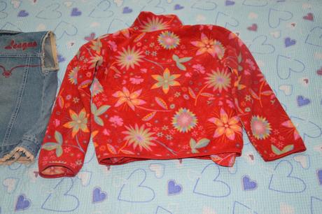 128 fleesová mikina a džínová vesta, h&m,128