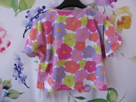 Crop top barevné bavlněné tričko, 152